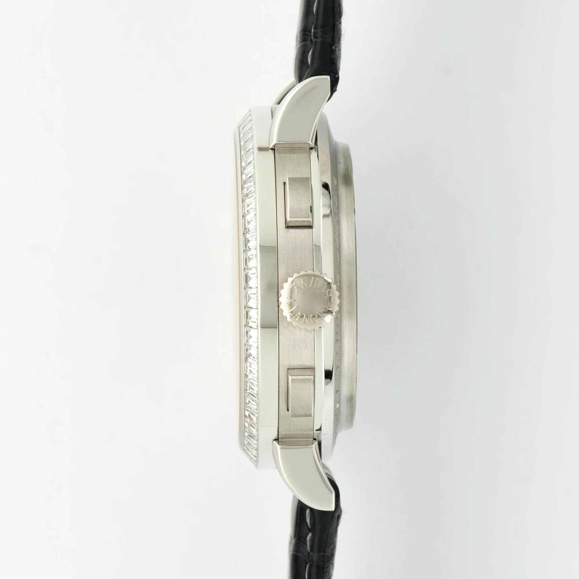 A. Lange & Sohne Platinum Datograph Baguette Diamond Up Down Watch Ref. 405.835 - Image 3