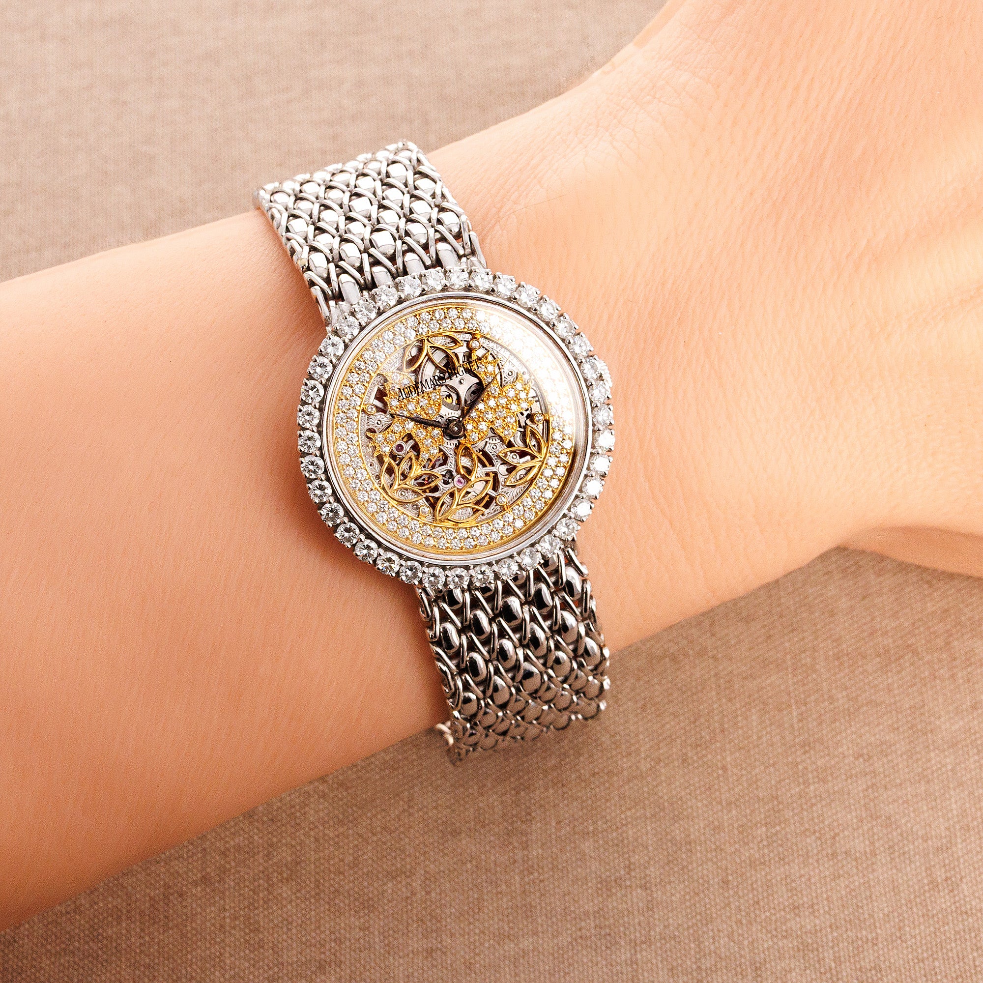 Audemars Piguet White Gold Diamond Skeleton Birds Watch - Image 7