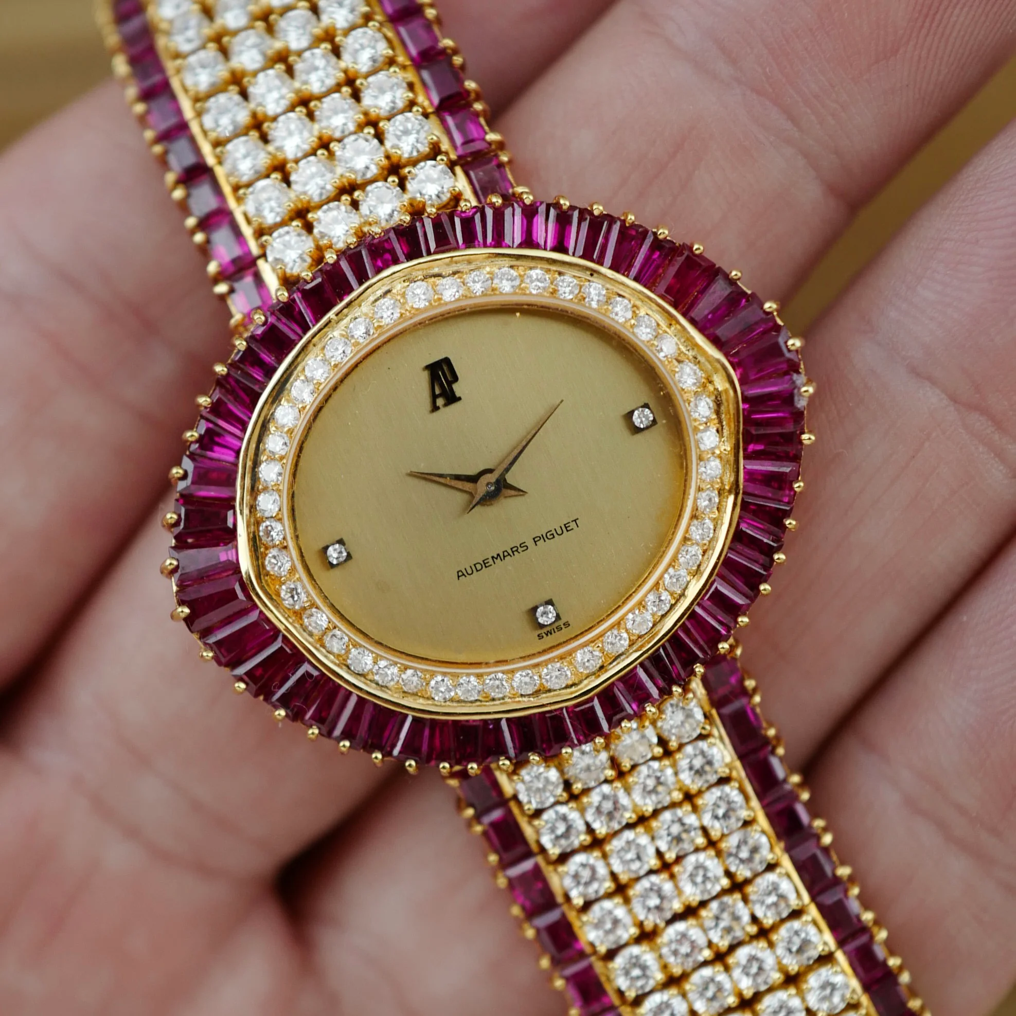 Audemars Piguet Yellow Gold Ruby & Diamond Watch - Image 3