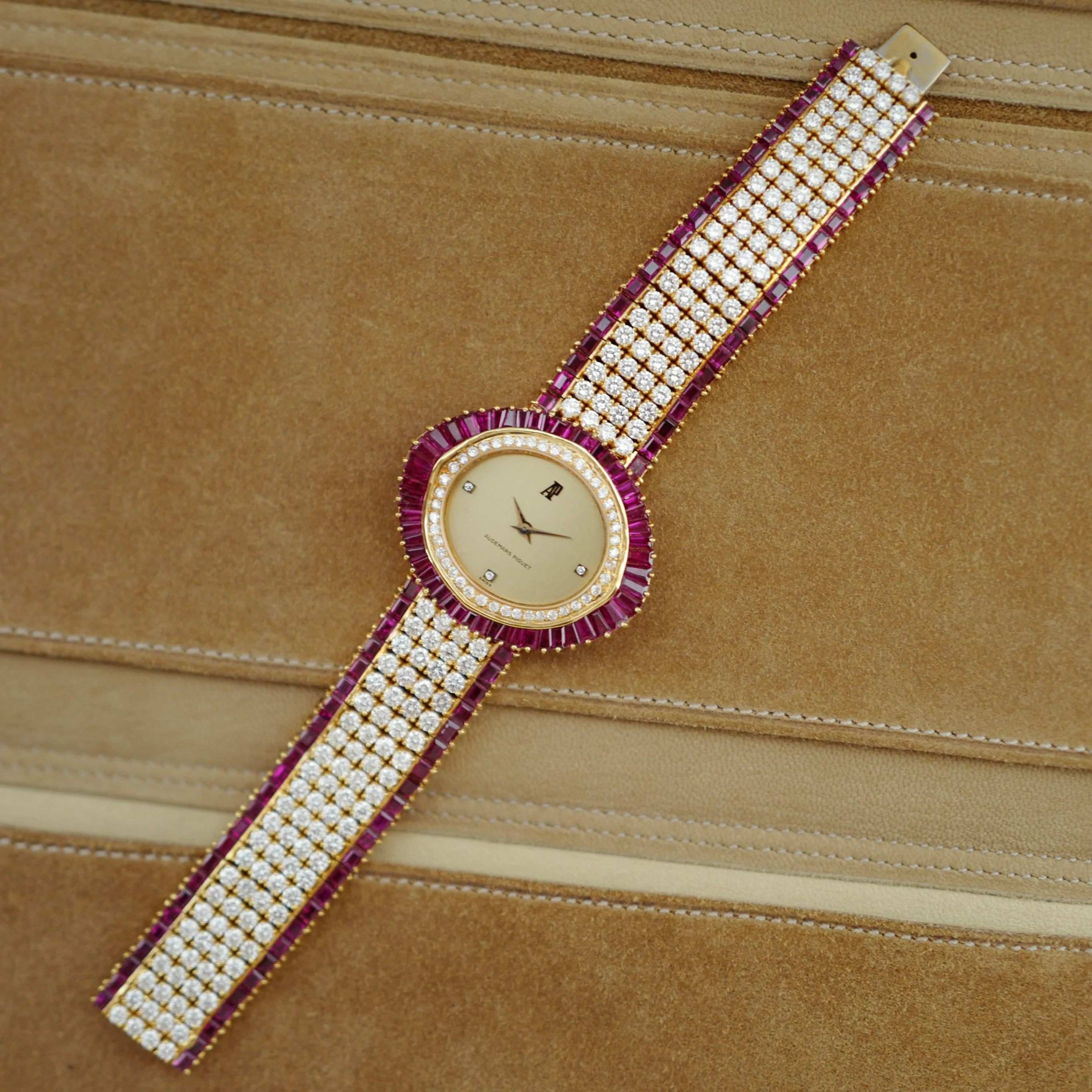 Audemars Piguet Yellow Gold Ruby & Diamond Watch - Image 4