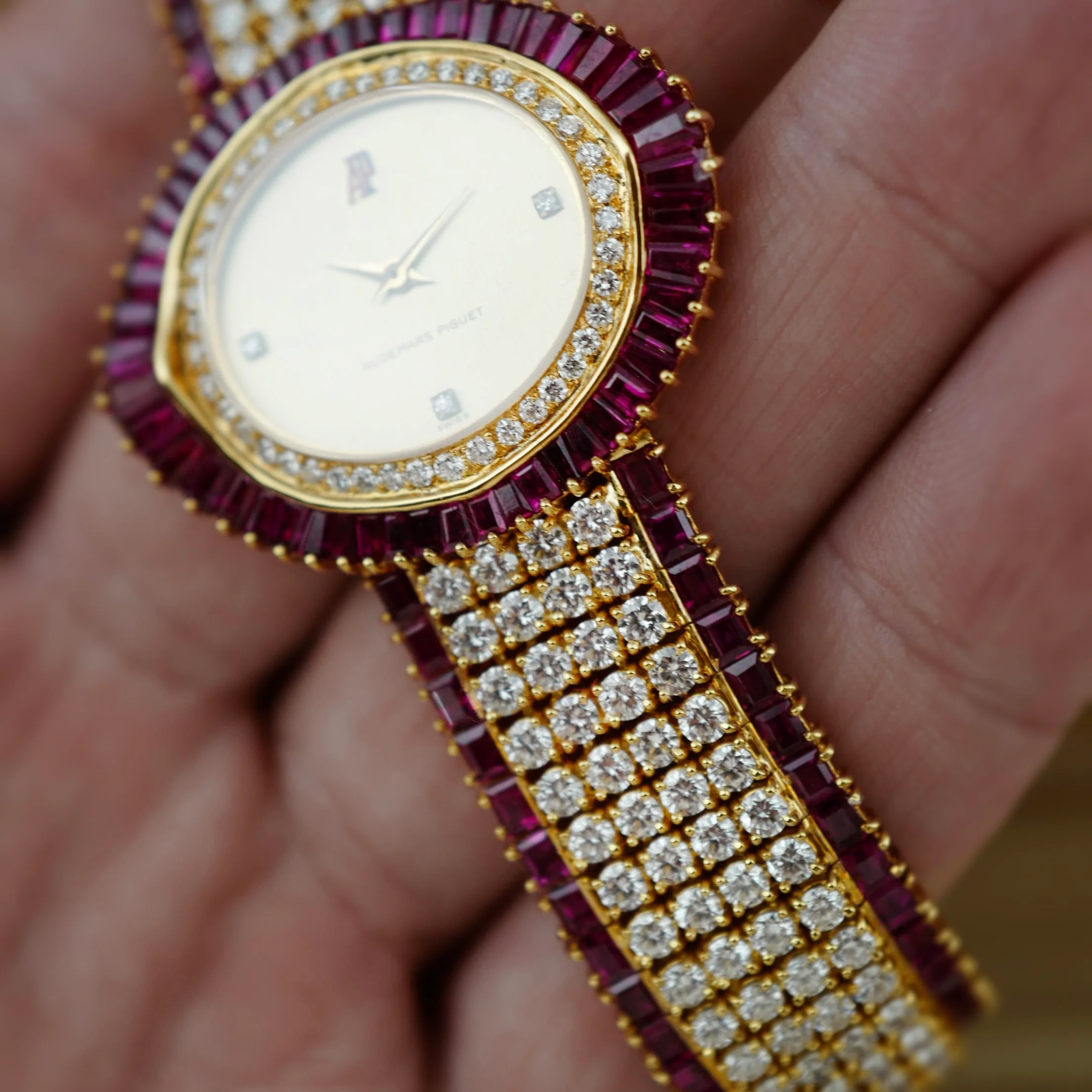 Audemars Piguet Yellow Gold Ruby & Diamond Watch - Image 5