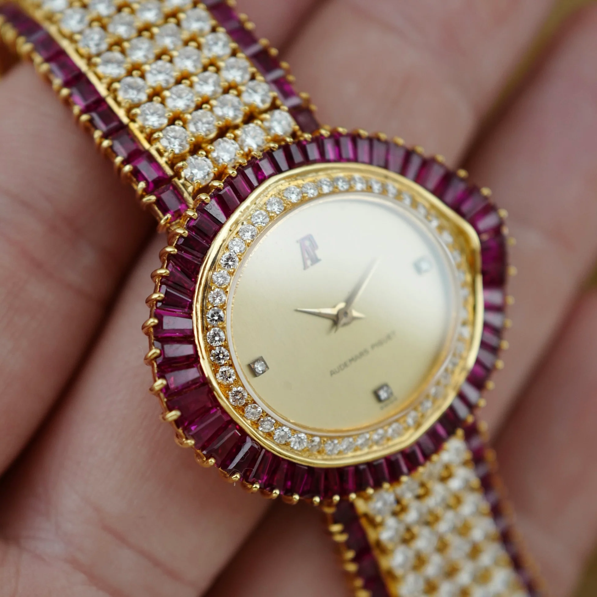 Audemars Piguet Yellow Gold Ruby & Diamond Watch - Image 6