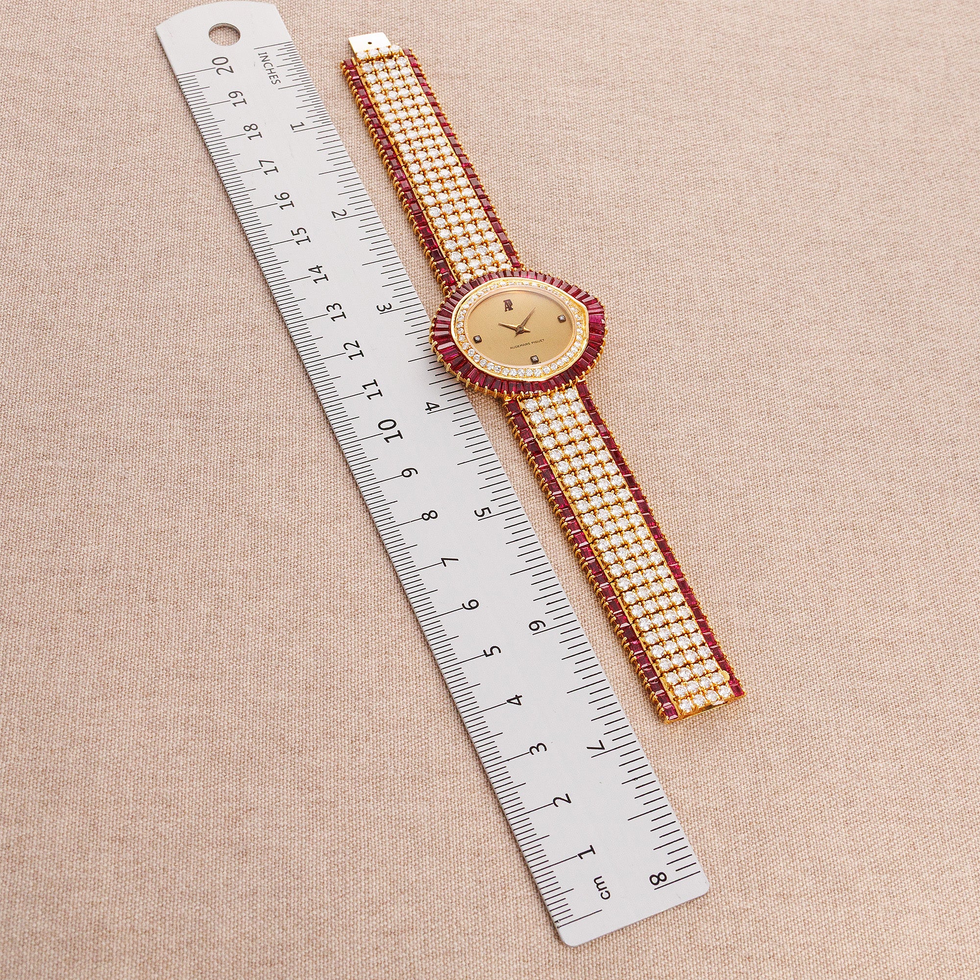 Audemars Piguet Yellow Gold Ruby & Diamond Watch - Image 9