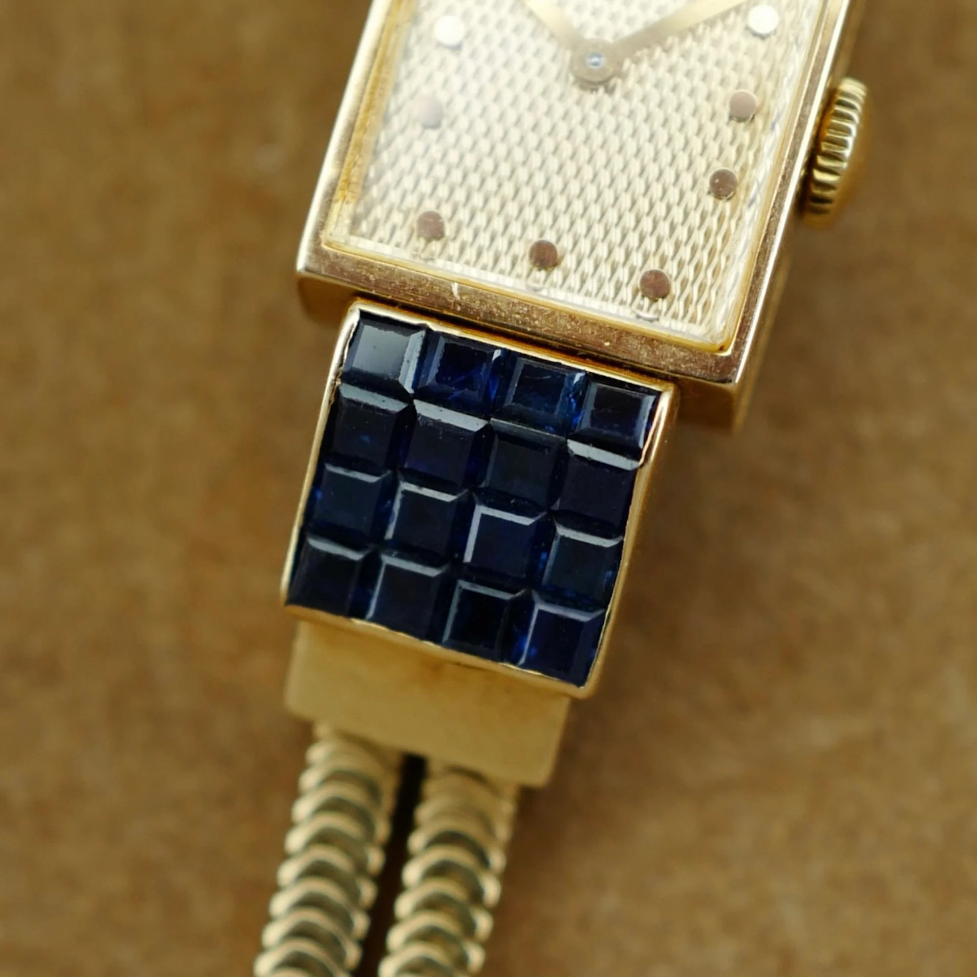 Boucheron Yellow Gold Invisible Set Sapphire Watch (New Arrival) - Image 4