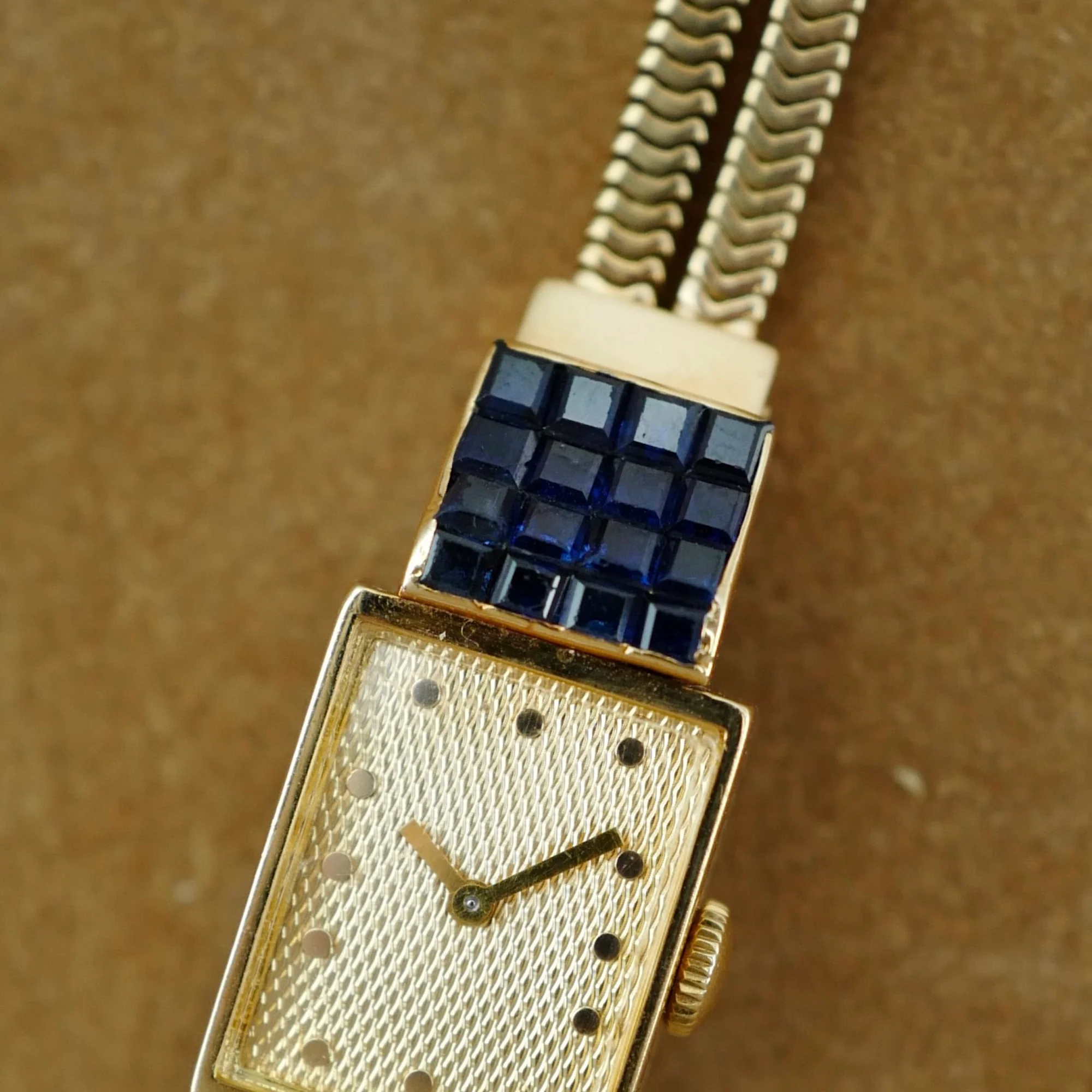 Boucheron Yellow Gold Invisible Set Sapphire Watch (New Arrival) - Image 5