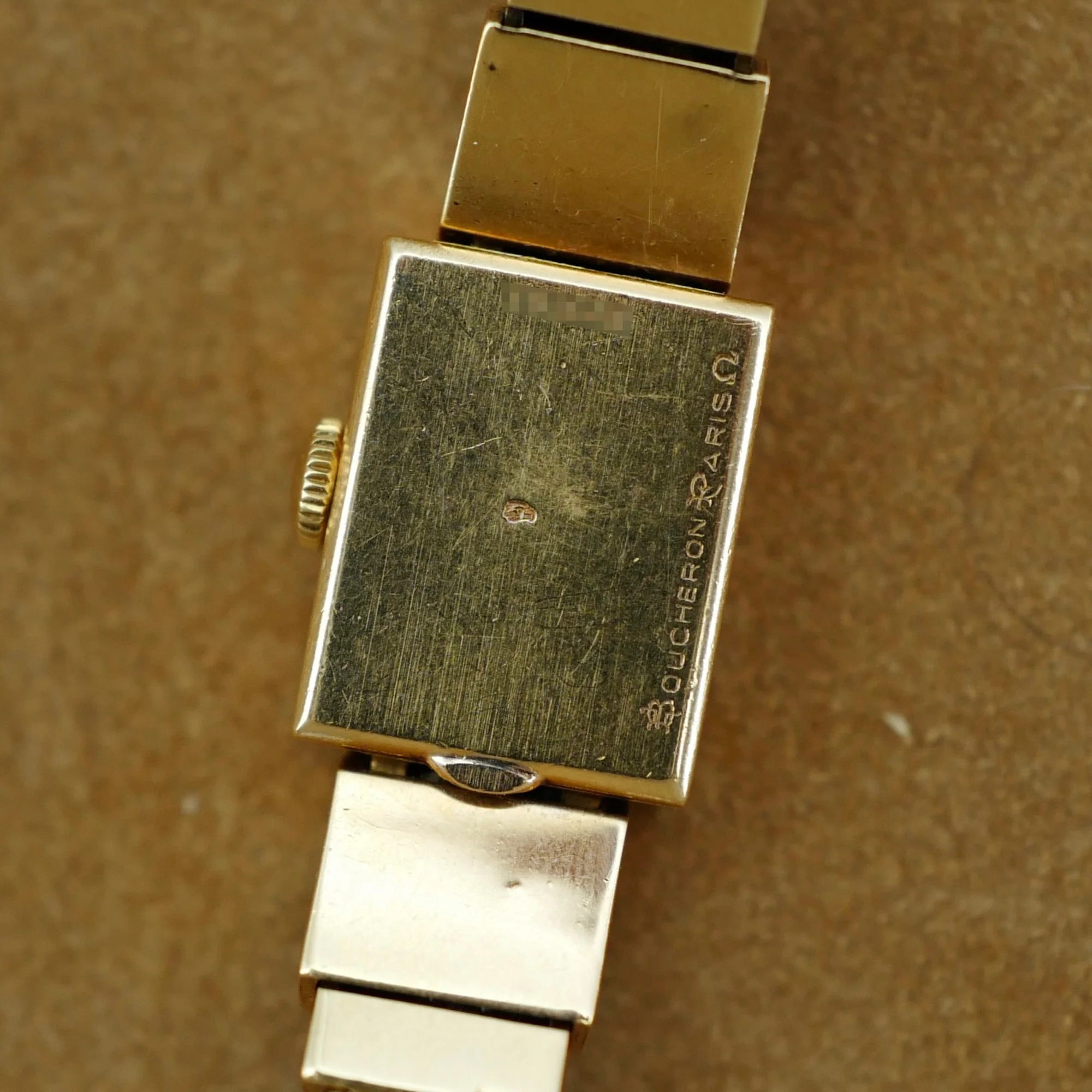 Boucheron Yellow Gold Invisible Set Sapphire Watch (New Arrival) - Image 7