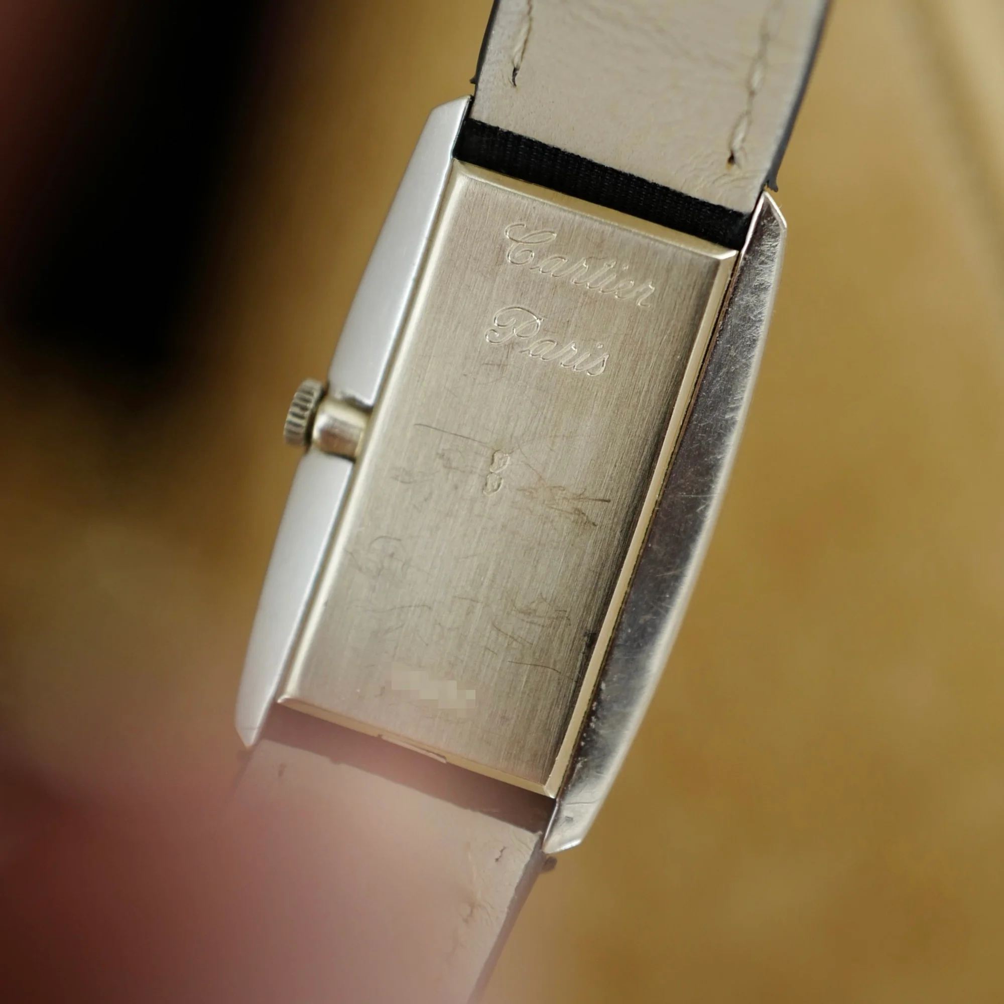 Cartier Paris White Gold Diamond Tank Watch, Movement by Vacheron Constantin - Image 4