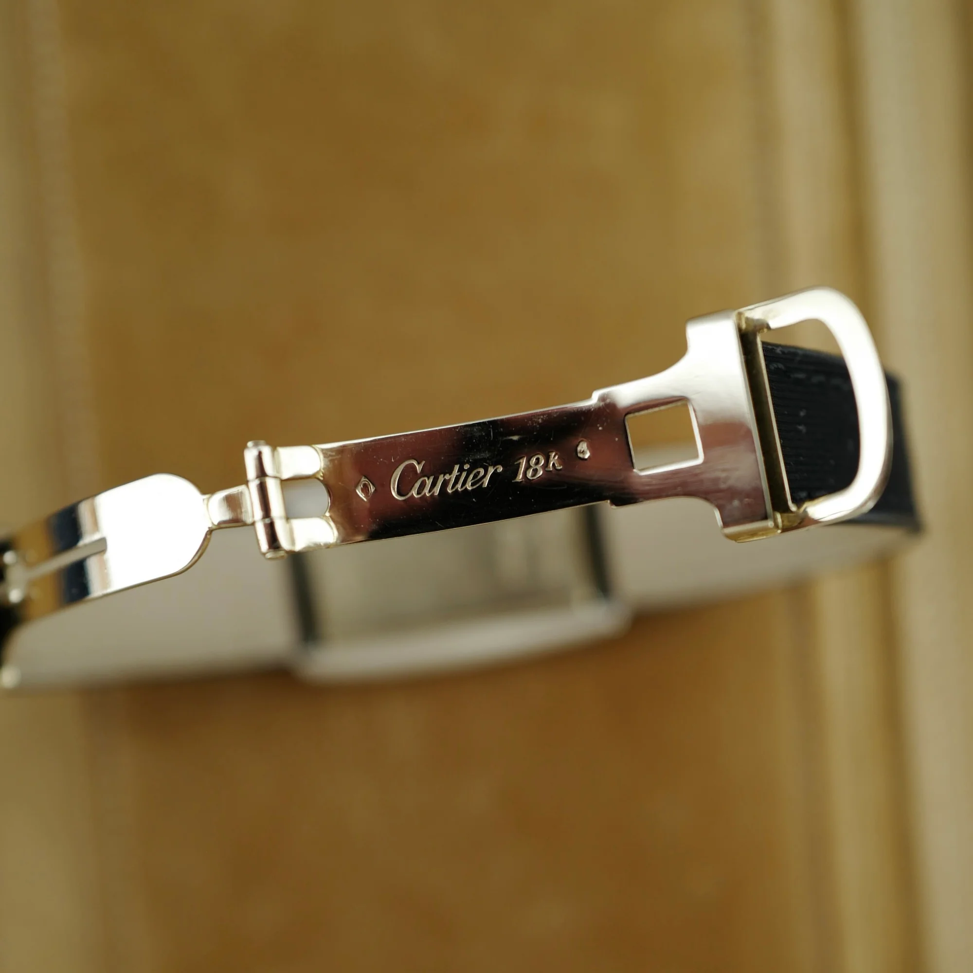 Cartier Paris White Gold Diamond Tank Watch, Movement by Vacheron Constantin - Image 5