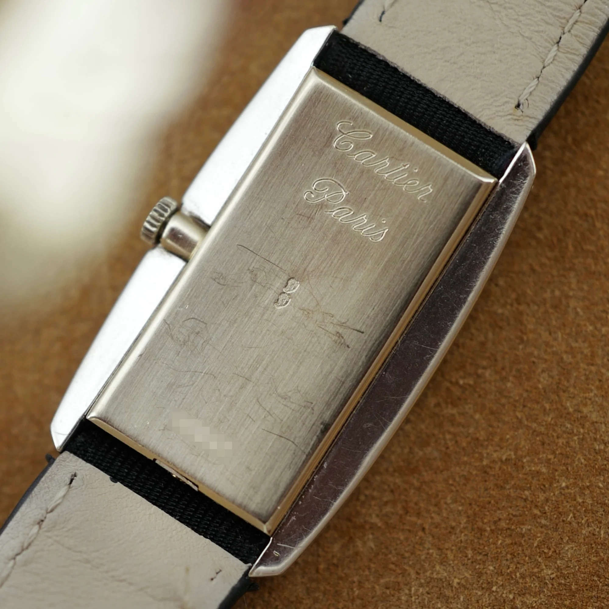 Cartier Paris White Gold Diamond Tank Watch, Movement by Vacheron Constantin - Image 6