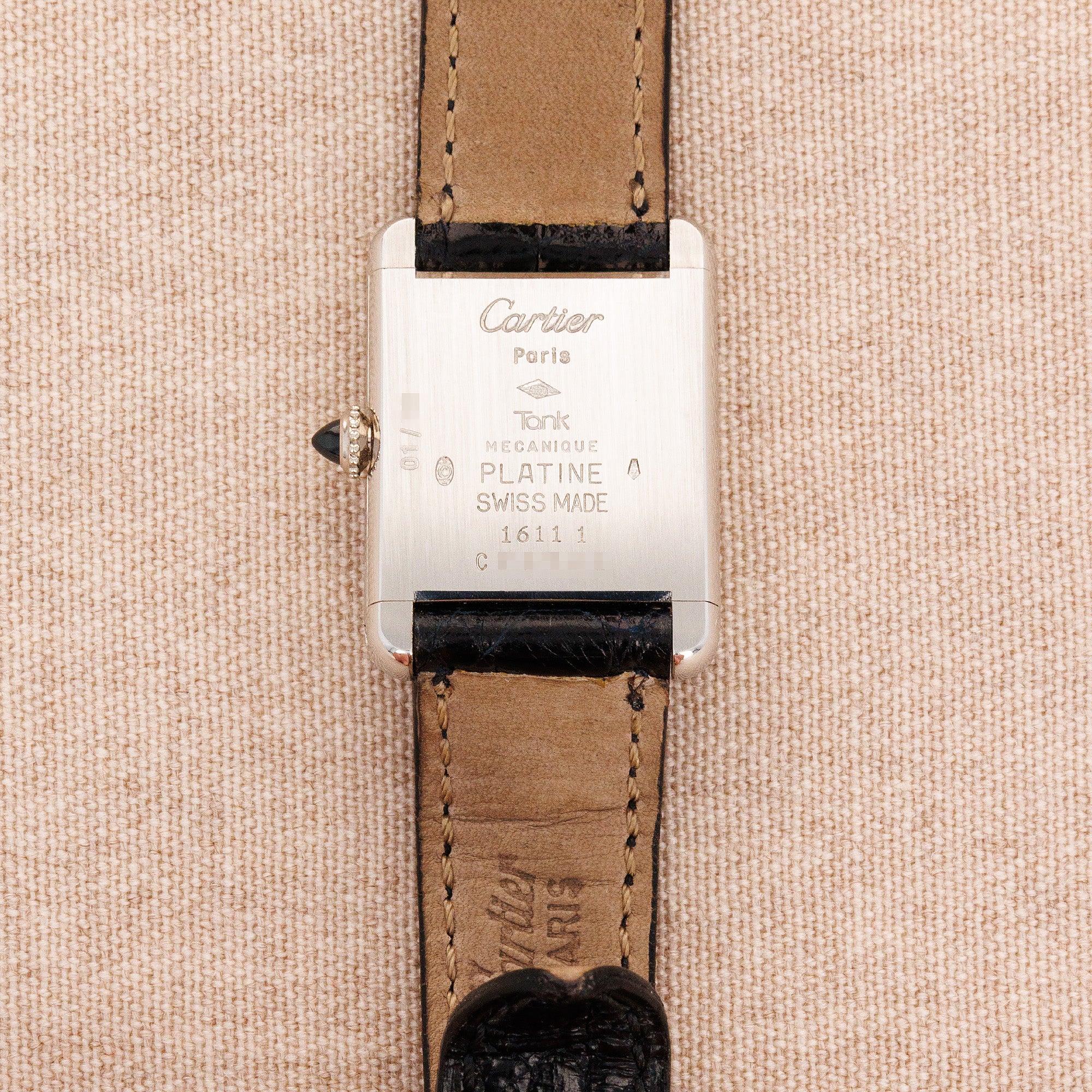 Cartier Platinum Salmon Dial Watch Ref. 1611 - Image 3