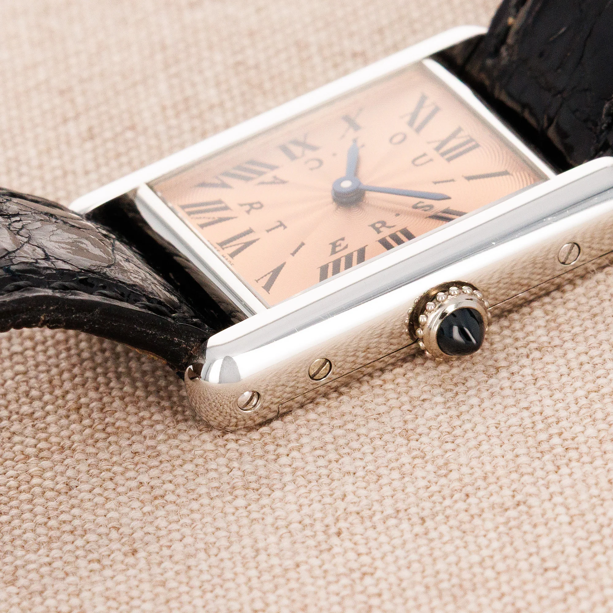 Cartier Platinum Salmon Dial Watch Ref. 1611 - Image 4