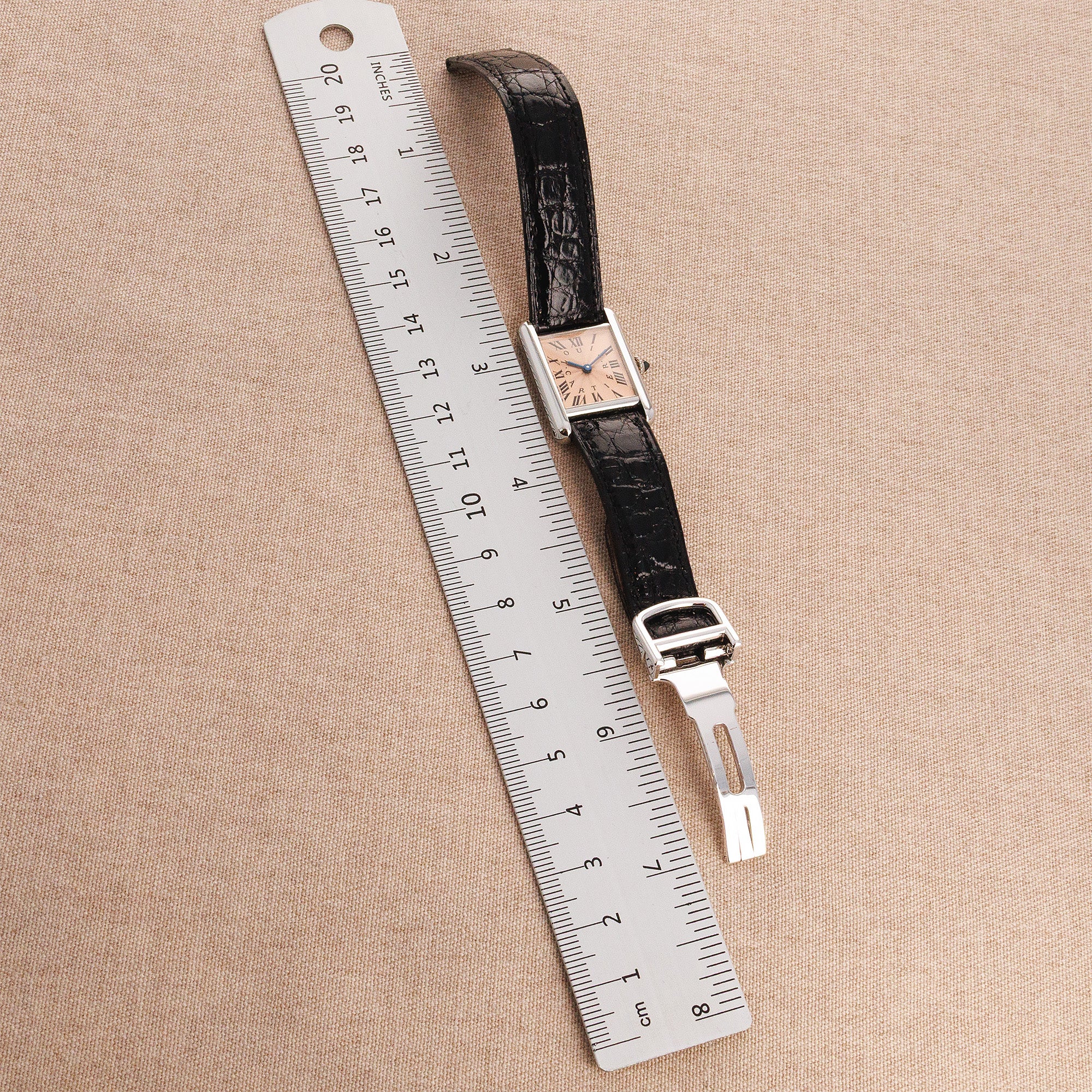 Cartier Platinum Salmon Dial Watch Ref. 1611 - Image 5