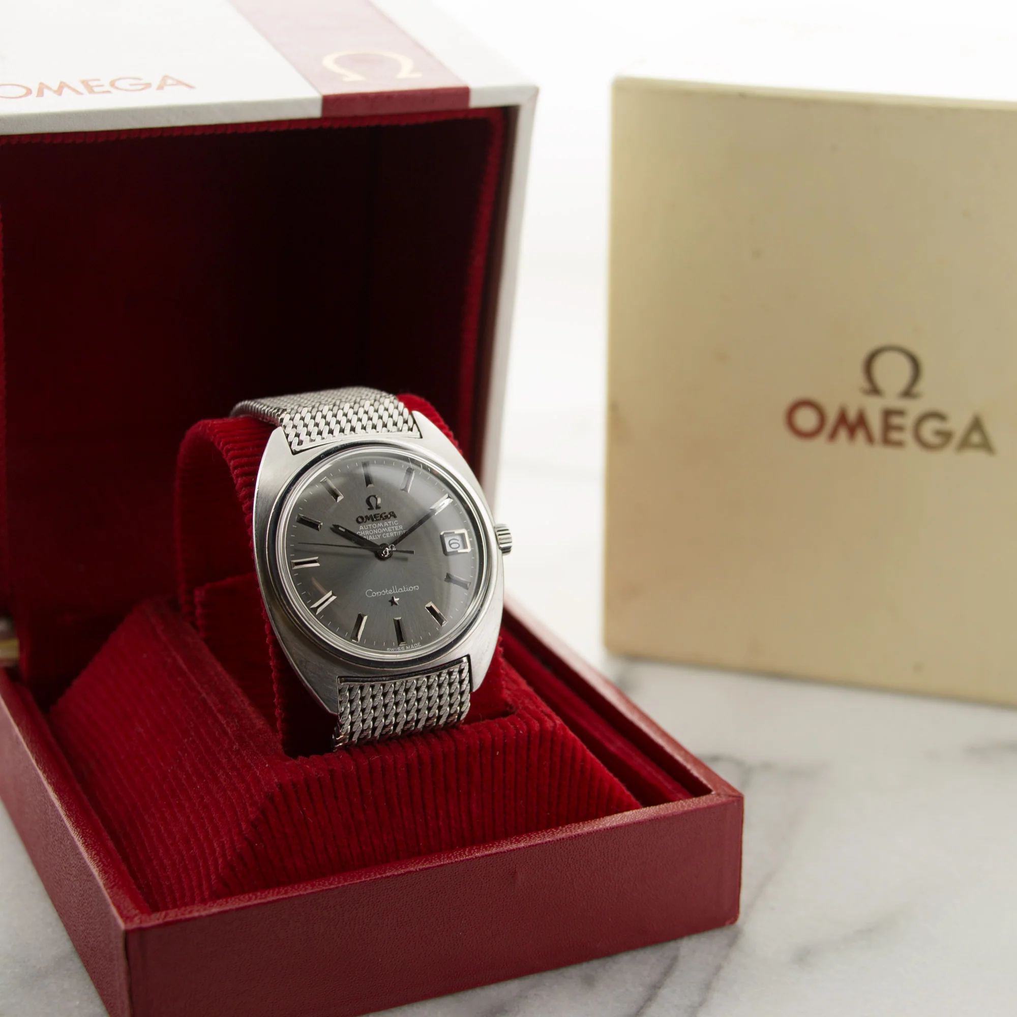 Omega White Gold C Case Constellation Automatic Watch with Original Box - Image 6