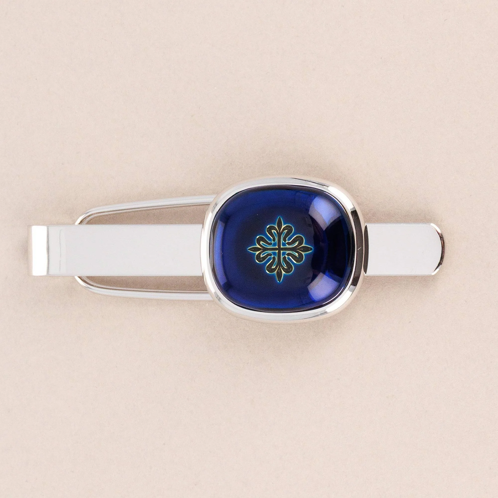 Patek Philippe Ellipse Blue Cufflinks and Tie Clip Set (Objet) - Image 4