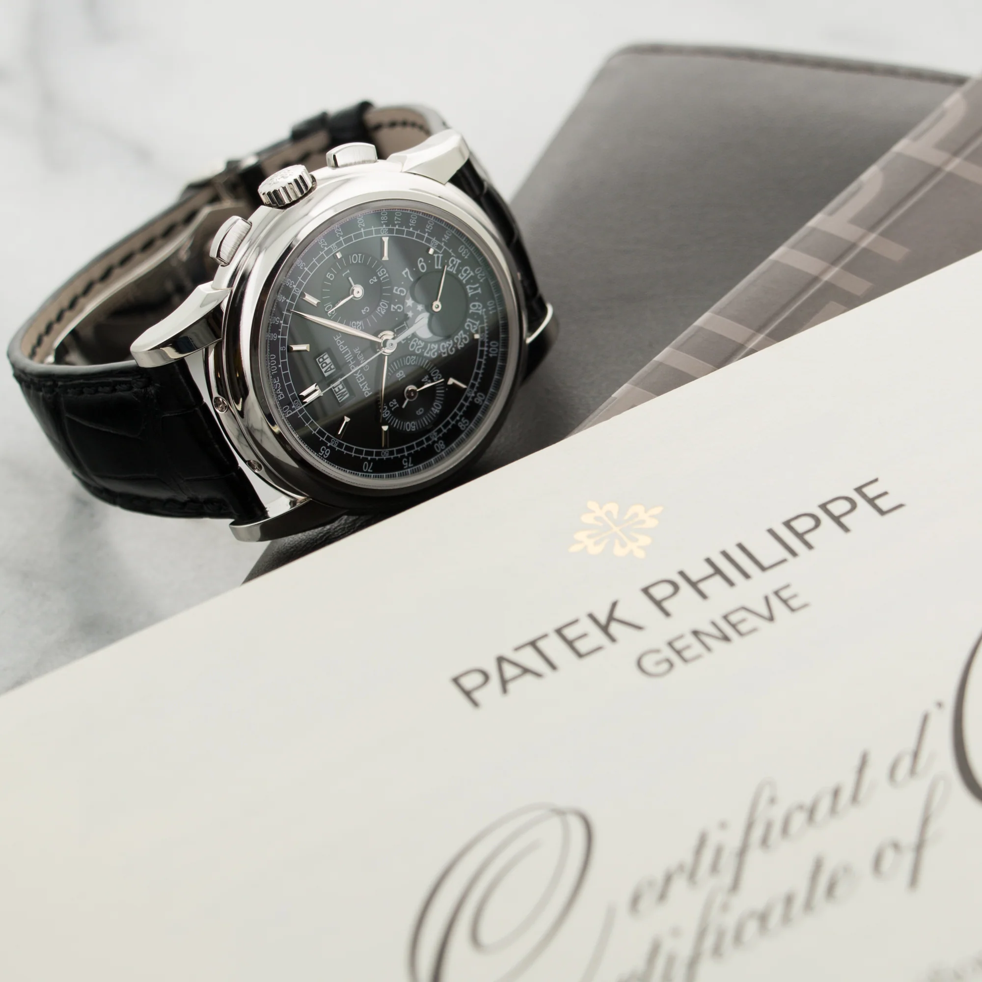 Patek Philippe Platinum Perpetual Calendar Chrono Watch Ref. 5970P - Image 6
