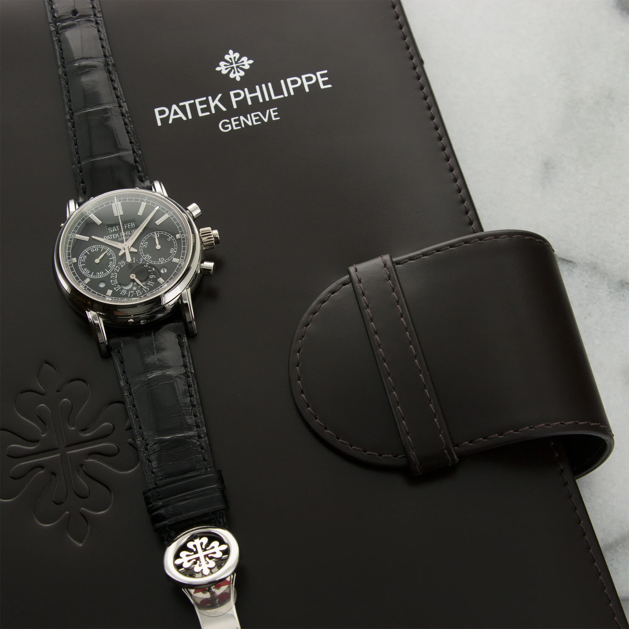 Patek Philippe Platinum Perpetual Split Seconds Chrono Watch Ref. 5204 - Image 6