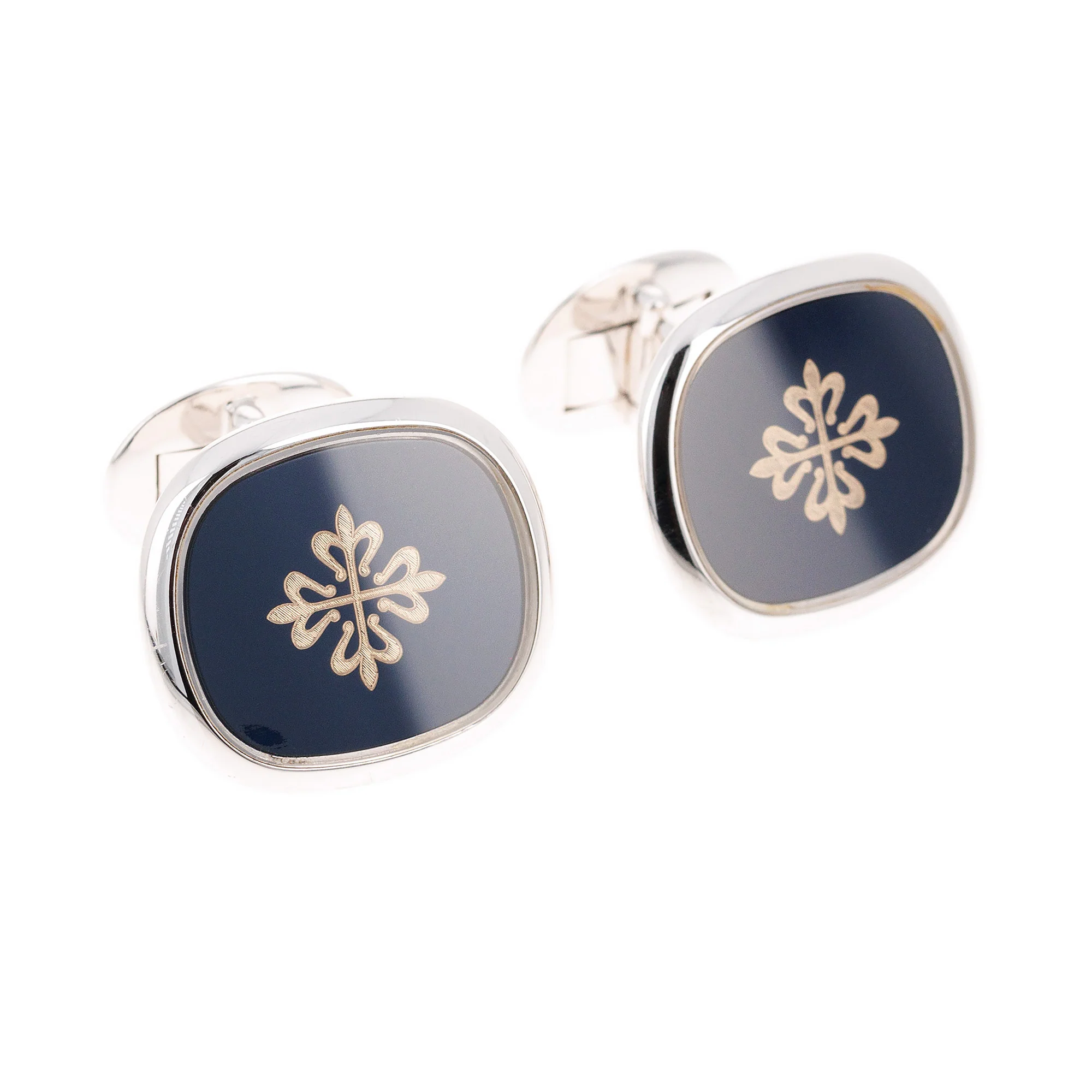 Patek Philippe White Gold Ellipse Cufflinks with Calatrava Cross (Objet) - Image 6