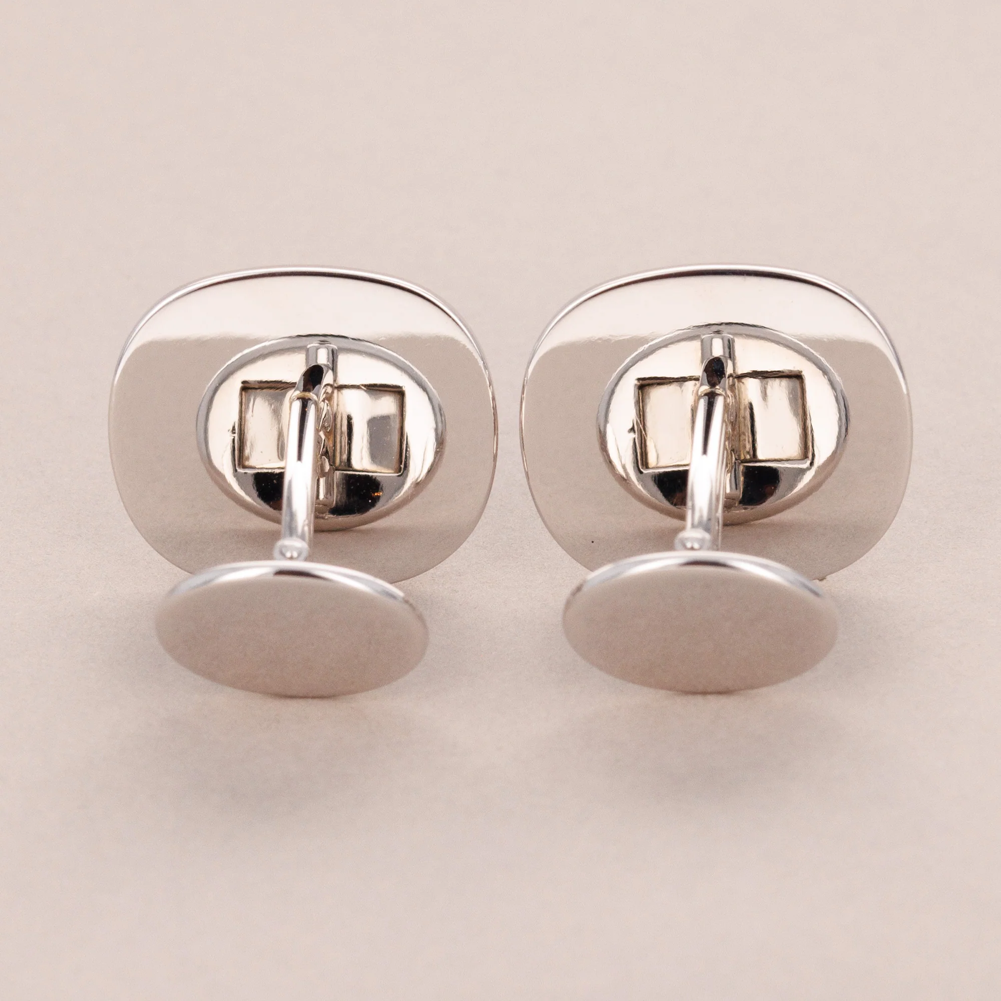 Patek Philippe White Gold Ellipse Cufflinks Ref. 3748 with Diamonds (Objet) - Image 5