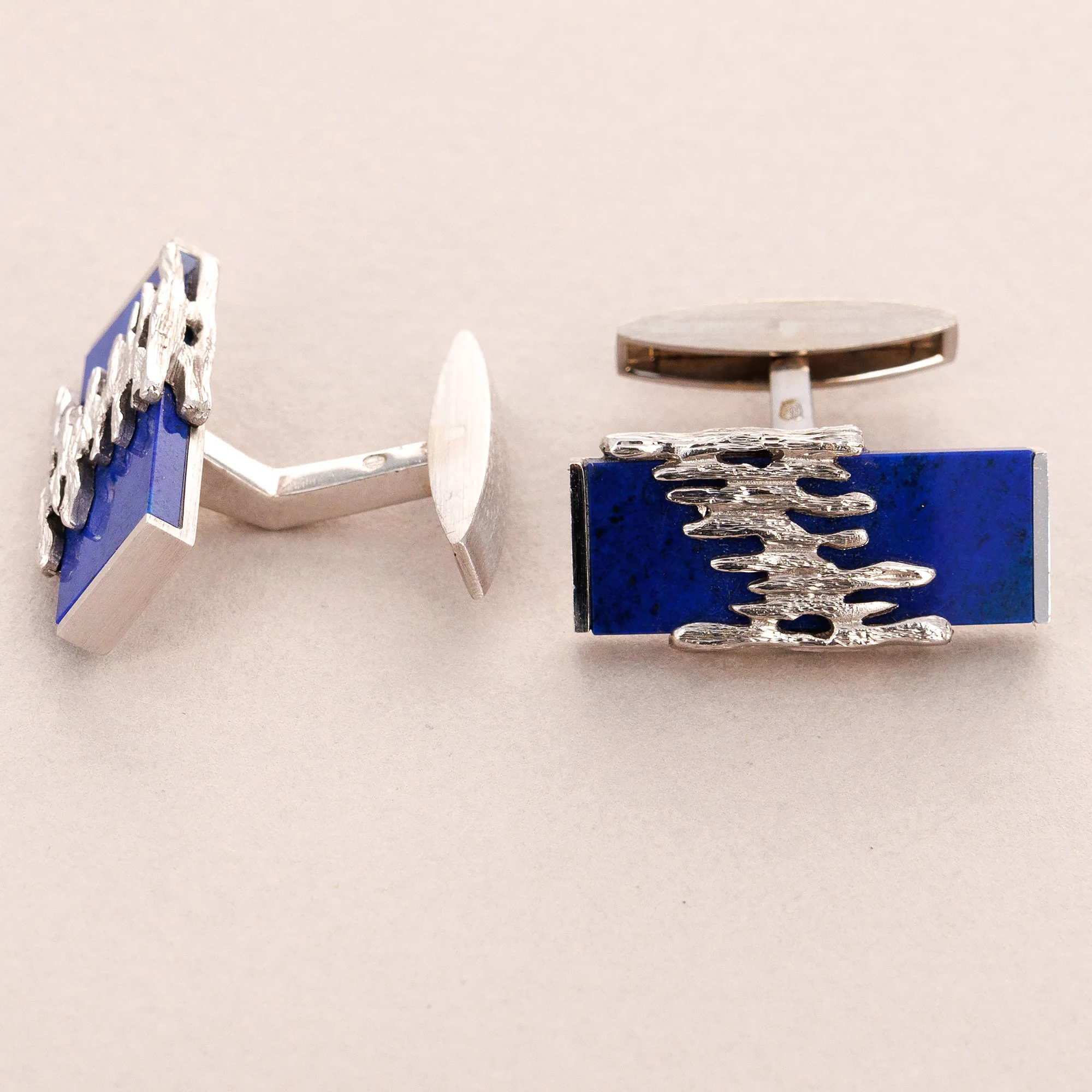 Patek Philippe White Gold Lapis Cufflinks, Gilbert Albert (Objet) - Image 3