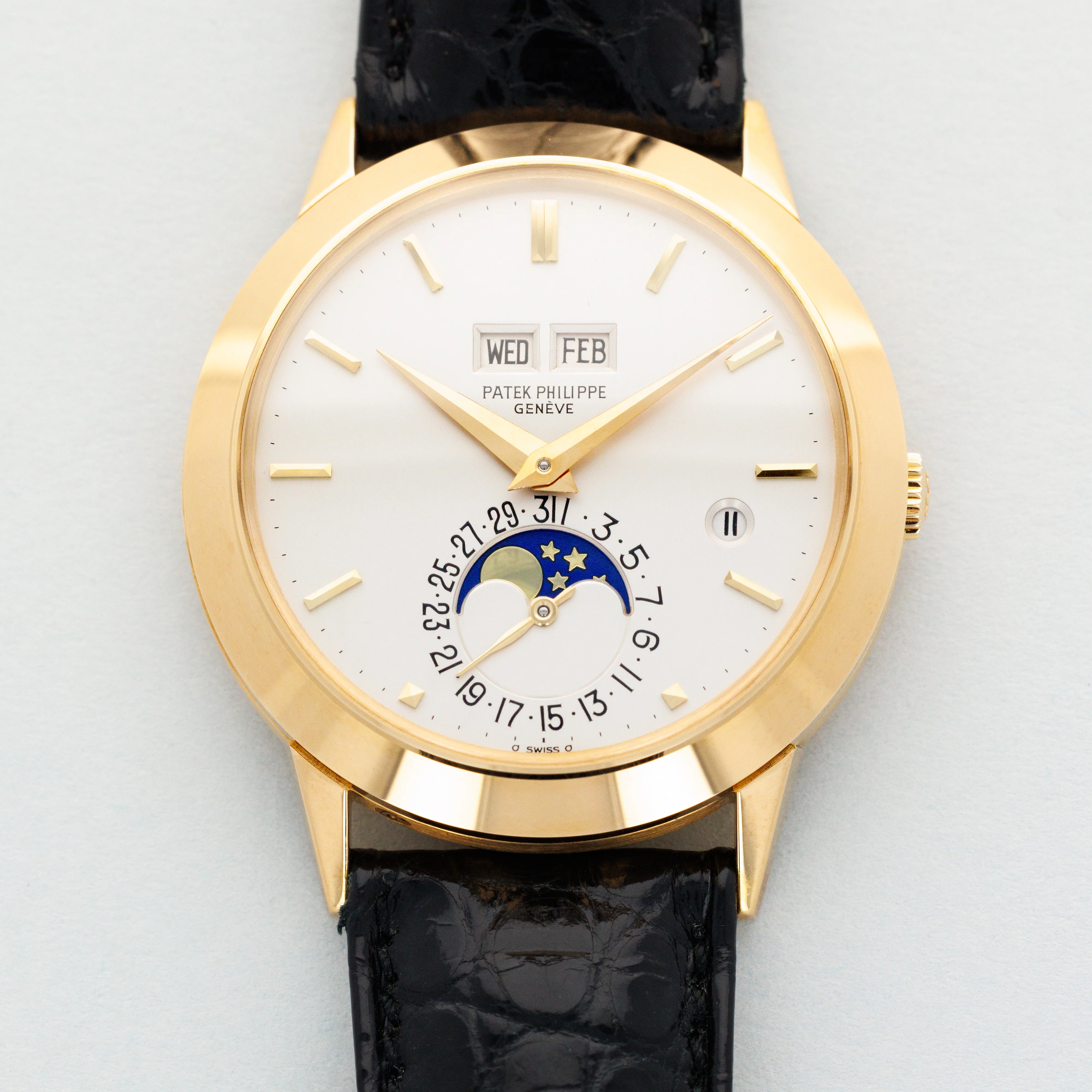 Patek Philippe Yellow Gold Perpetual Calendar Watch Ref. 3450 with Clear Exhibition Back - Image 7