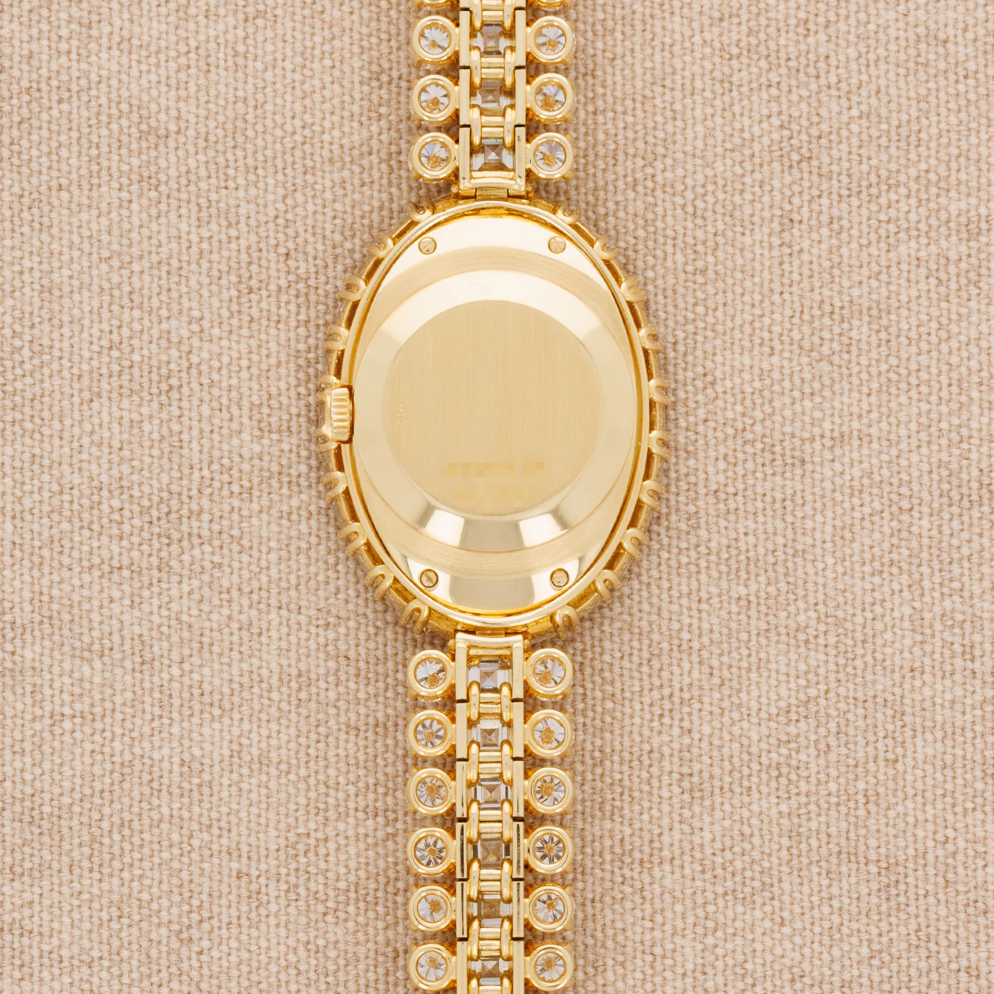 Piaget Yellow Gold Baguette Bezel with Pave Dial and Diamonds Bracelet - Image 3