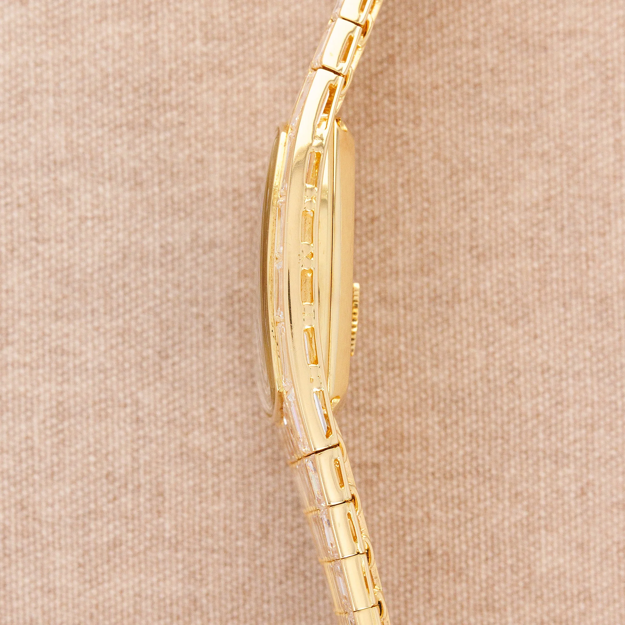 Piaget Yellow Gold Baguette Diamond Onyx Galaxy Watch Ref. 74912 - Image 4