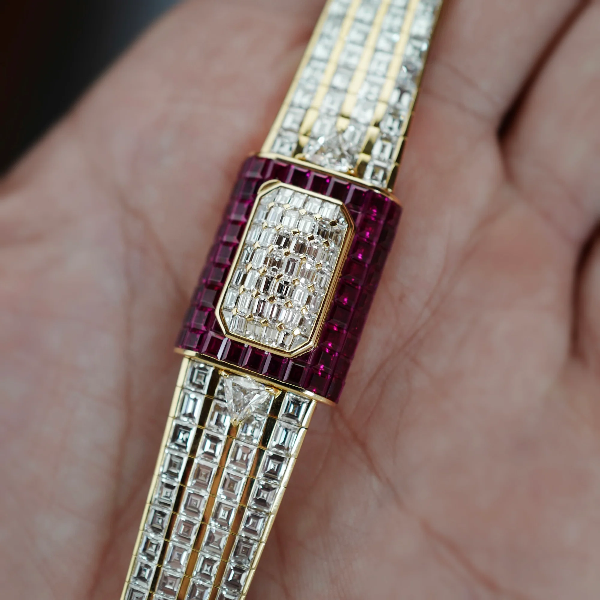 Piaget Yellow Gold Baguette Diamond & Ruby Cover Watch - Image 5