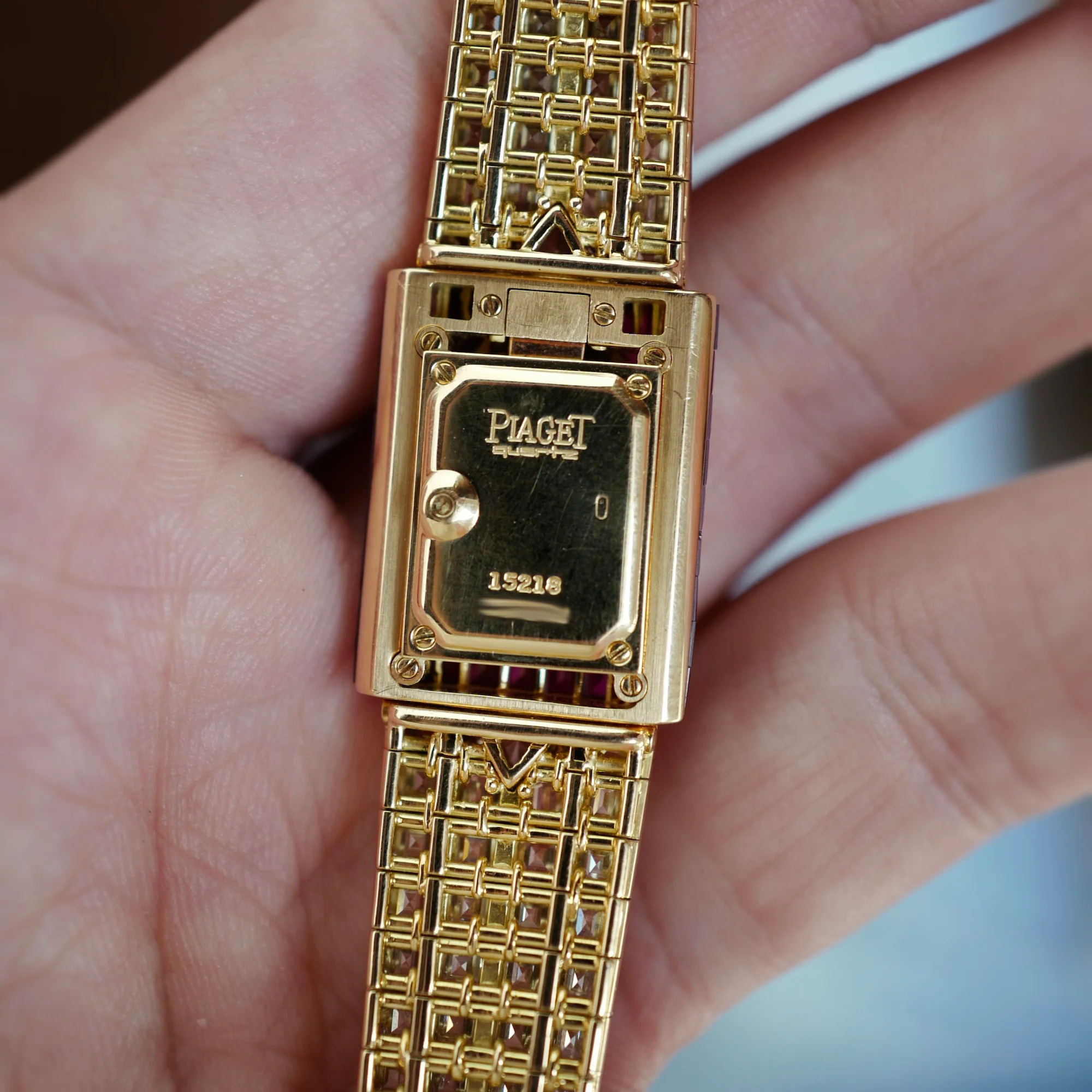 Piaget Yellow Gold Baguette Diamond & Ruby Cover Watch - Image 8