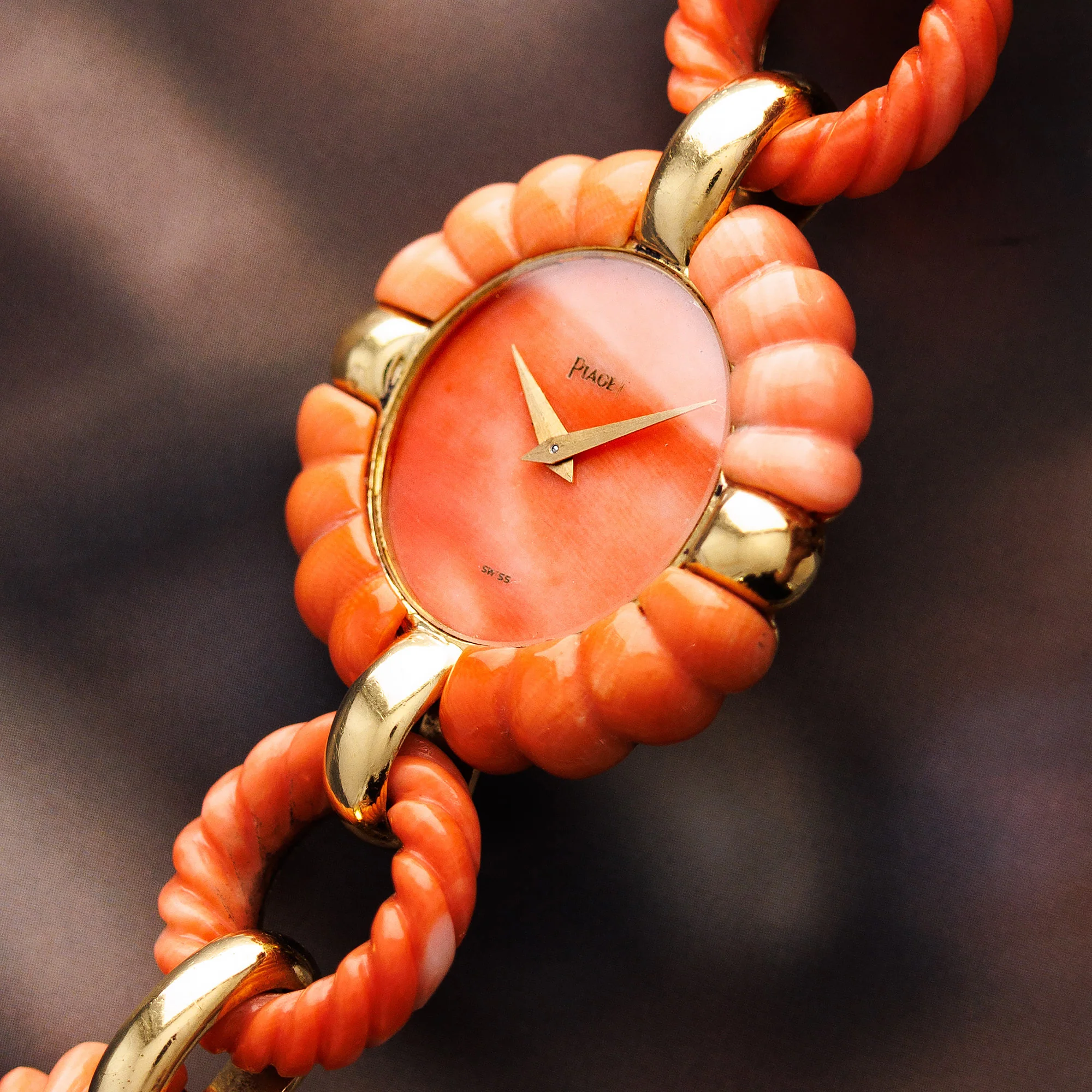 Piaget Yellow Gold Coral Watch by Andre Vassort Ref. 9921V89 - Image 3