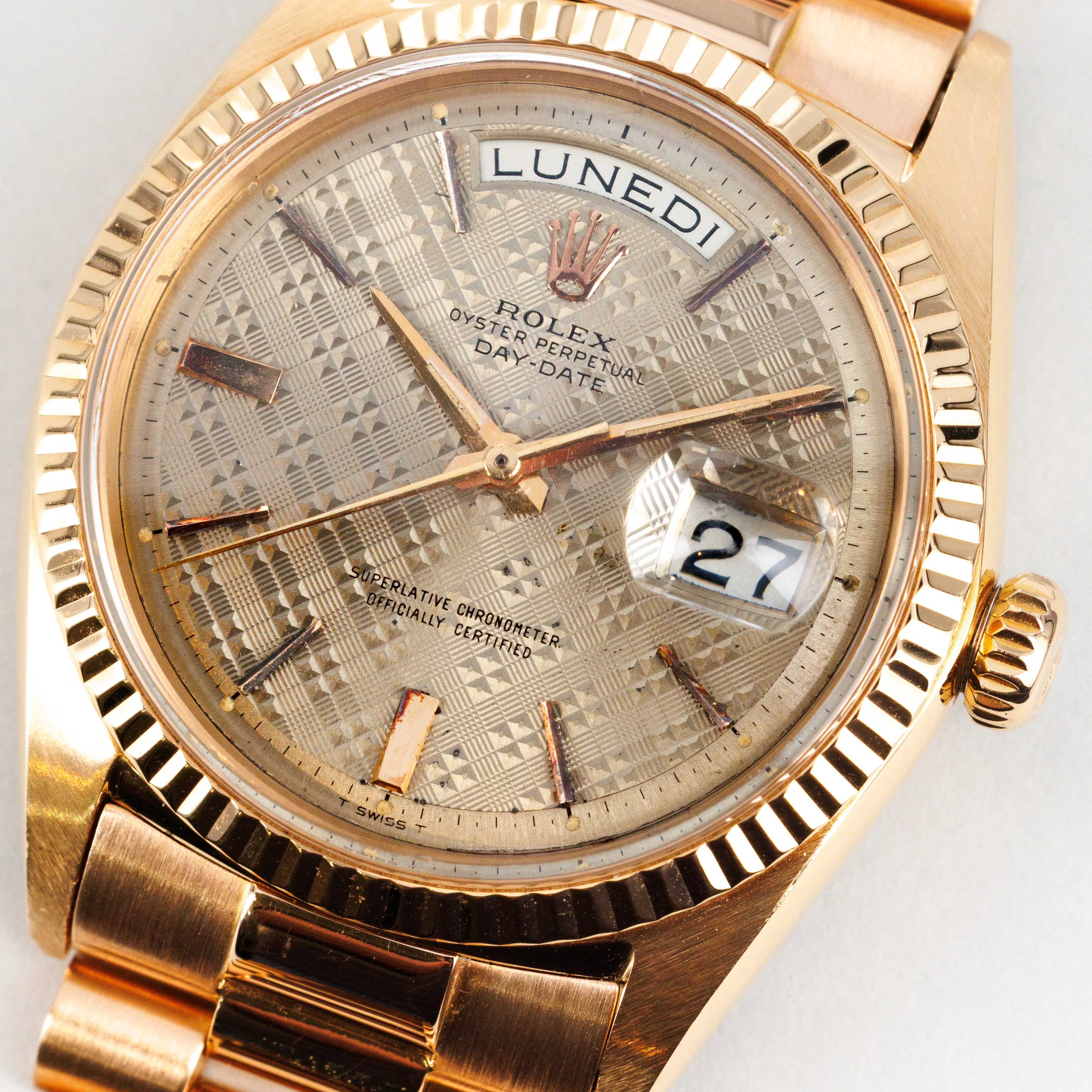 Rolex Rose Gold Day-Date Ref. 1803 with Rare Guilloche Dial - Image 9